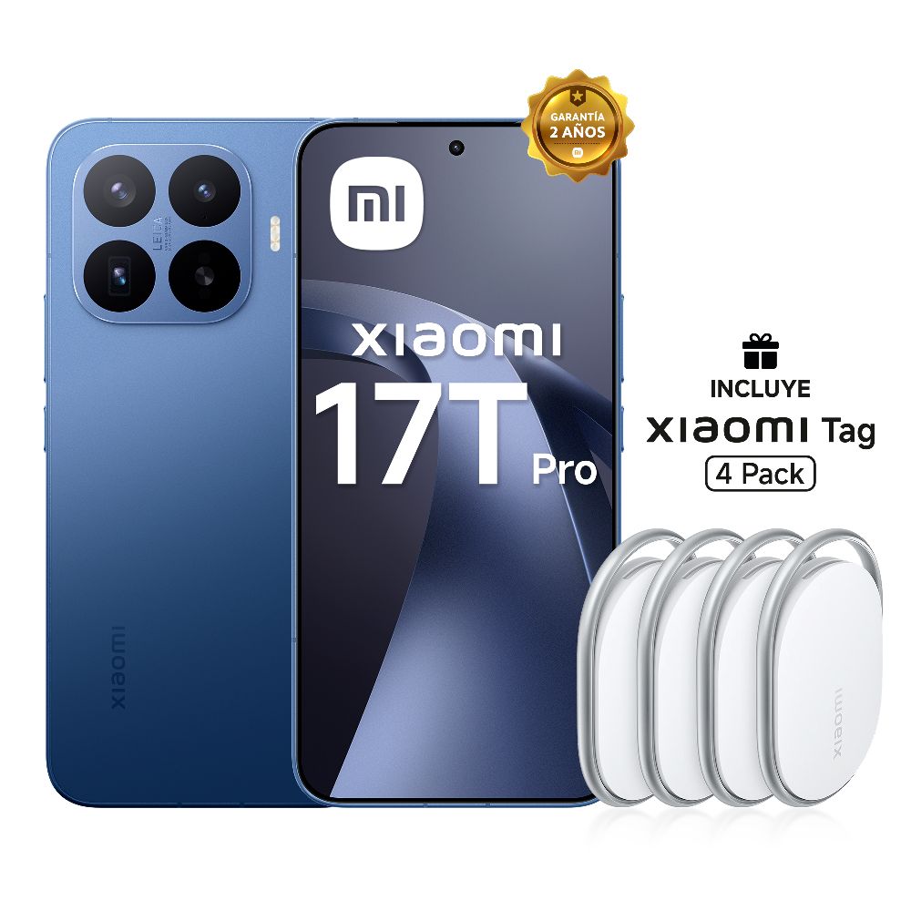 Imagen 2 del producto Celular Xiaomi 17T Pro 5G, 512GB, 12GB RAM, cámara trasera 50MP y frontal 32MP, 6.8"", azul + Xiaomi Tag 4 Pack